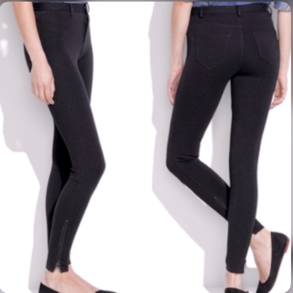 Madewell Ponte Ankle Zip Pants Black Sz 10
